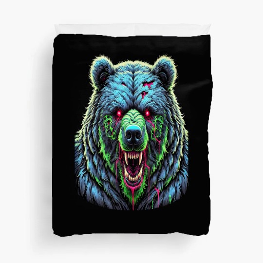 7D2D Inspired Neon Zombie Bear Duvet Covers