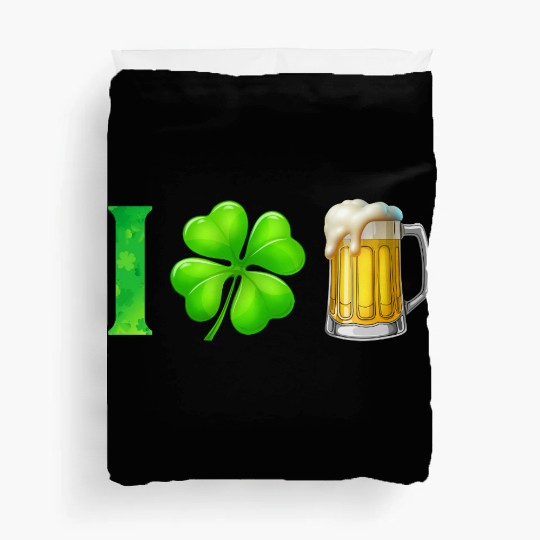 I Shamrock Beer Funny St Patrick's Day I Love Beer Duvet Covers