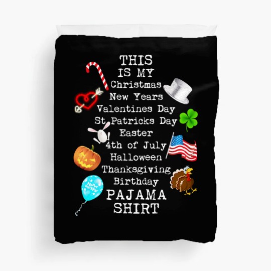Ten holidays fun Birthday Christmas outfit PJs ten Duvet Covers