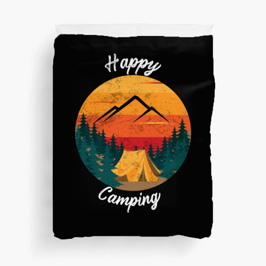 Happy Camping Duvet Covers Hiking Mountain Adventure