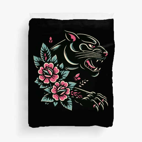 Black Panther Flash Tattoo Duvet Covers