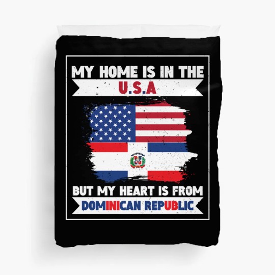 My Home The USA Heart From Dominican Republic US Duvet Covers