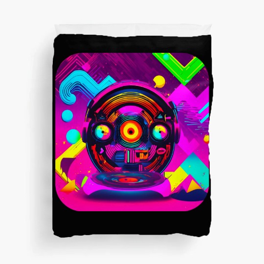 retro vintage 80s pop culture Duvet Covers