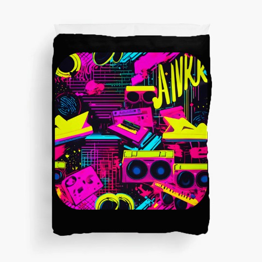 Vintage 80s party old school Duvet Covers