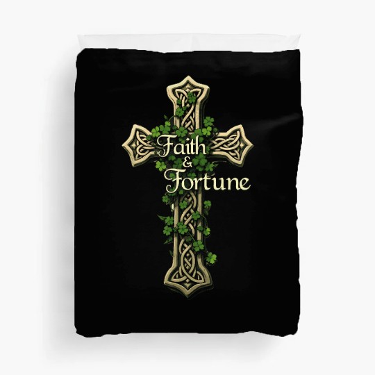 Celtic Cross Faith & Fortune Shamrock Design Duvet Covers