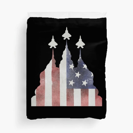 Patriotic Flyby F-22 Raptor Duvet Covers