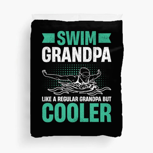 Swim Grandpa - Wave Motion Design Duvet Covers