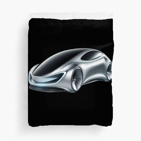 Silver and Black Futuristic Car Duvet Covers