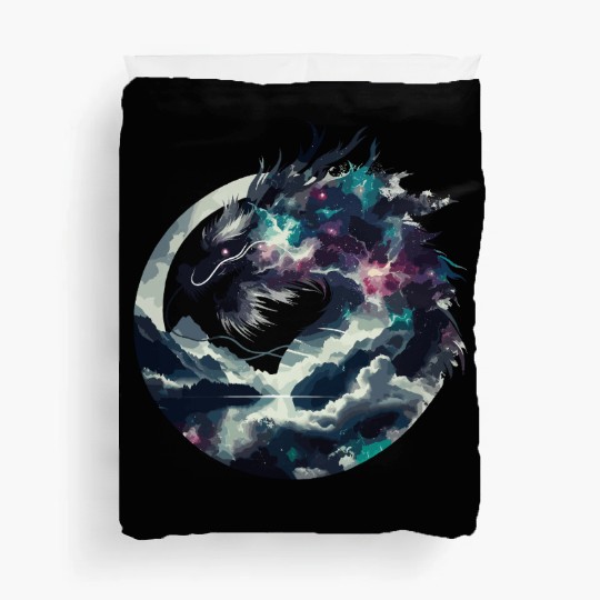 Zen Black Chinese Dragon Duvet Covers