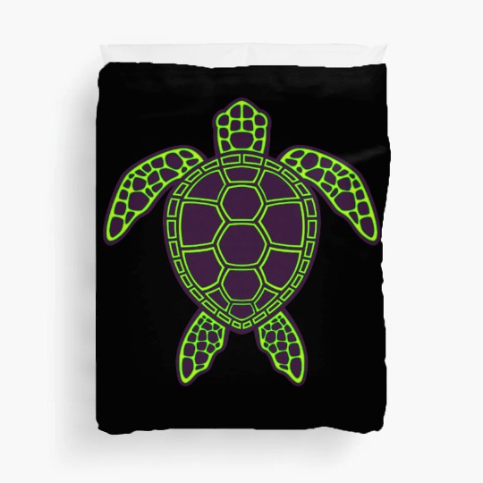 Green Neon Lava Sea Turtle Design Duvet Covers