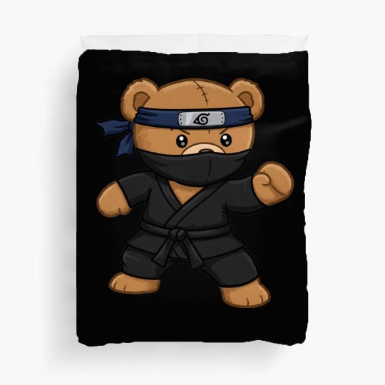 Teddy bear ninja Duvet Covers