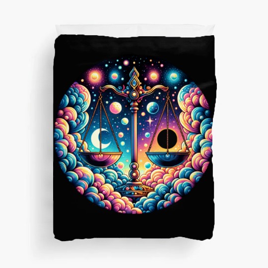 Libra - Celestial Scales of Balance Duvet Covers