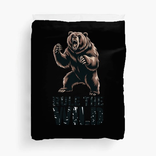 Wild Dominance: Roaring Grizzly Power Duvet Covers
