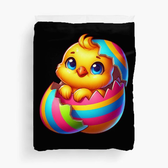 Cute Chick Cartoon Colorful Easter Egg Hatching Duvet Covers
