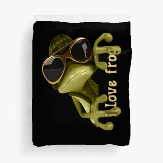 i love frog funny frog design Duvet Covers