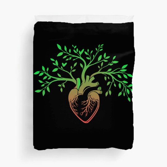 Nature-Inspired Anatomical Heart & Tree Design Duvet Covers