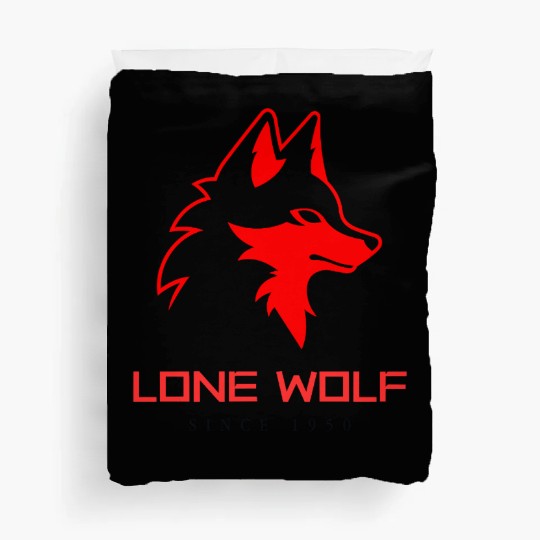lone wolf red logo Duvet Covers
