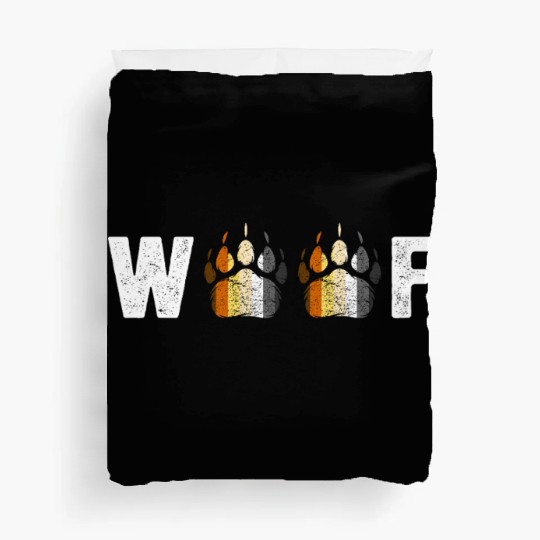 Woof Bear Pride Paw Prints Gay Men LGBT Bear Flag Duvet Covers