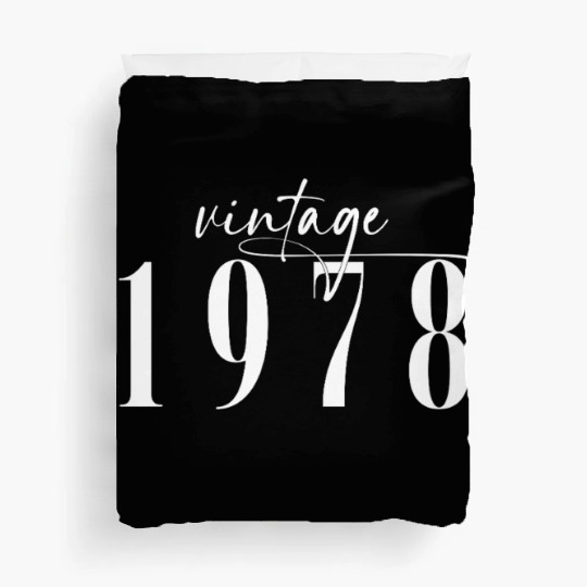 Vintage 1978 Elegant Minimalist Birthday Duvet Covers