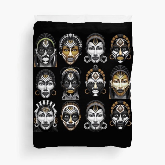 African Tribal Art Duvet Covers – Cultural Face Design