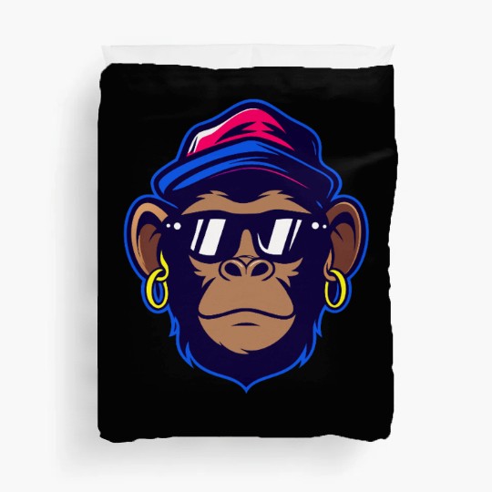 Cool Monkey with Sunglasses Urban Cartoon Style Duvet Covers