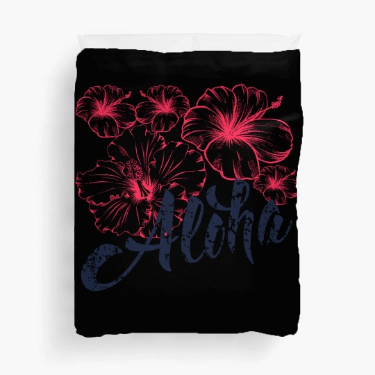 Aloha Red Hibiscus Flower Duvet Covers