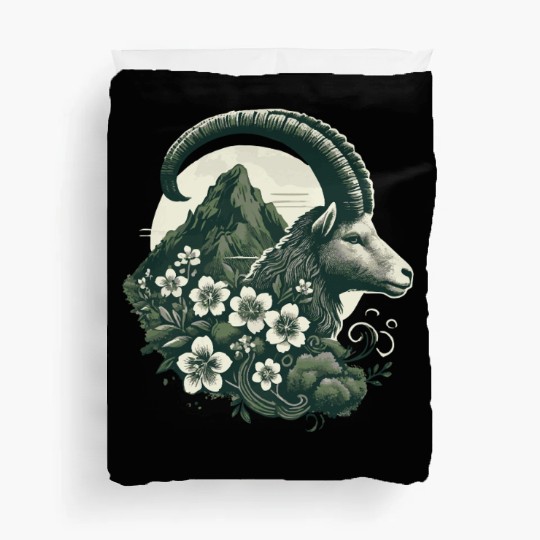 Capricorn Zodiac Sign - Mountain Goat Astrology Duvet Covers