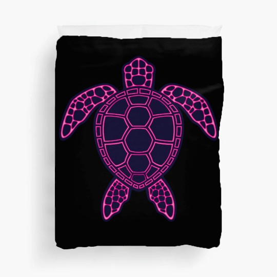 Hot Pink Neon Lava Sea Turtle Design Duvet Covers