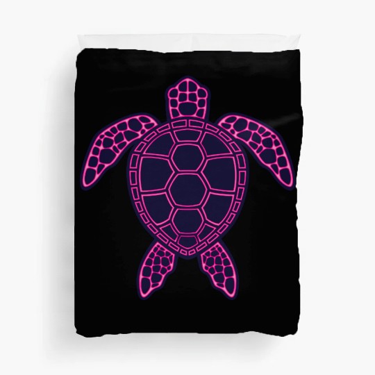 Hot Pink Neon Lava Sea Turtle Design Duvet Covers