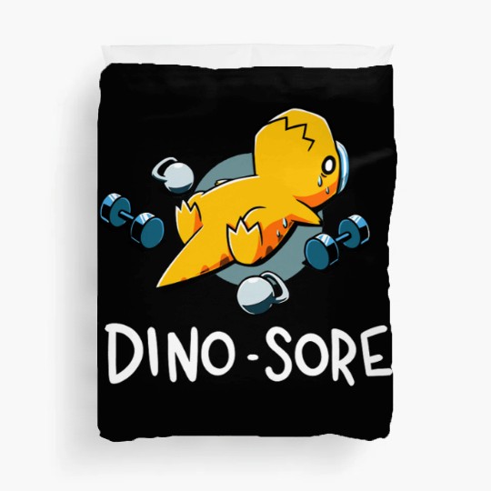 Dino Sore Dinosaur Workout Gym Fitness Lifting Duvet Covers
