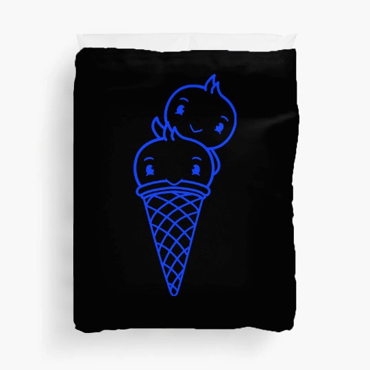 Two Birds Ice Cream Waffle Scoops Greeting Waving Duvet Covers