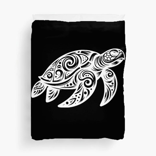 Ornamental Beauty Of A Sea Turtle Duvet Covers