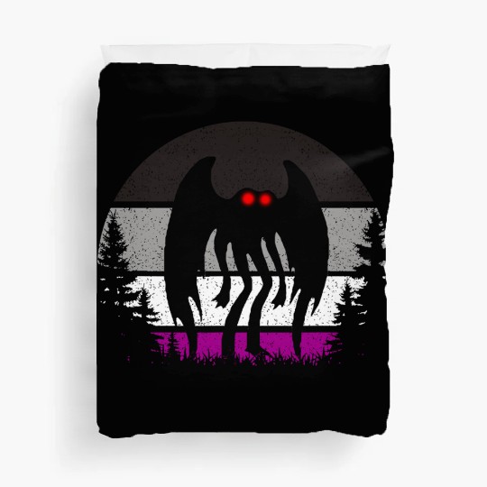 Retro ACE Mothman Asexual Pride Point pleasant Cry Duvet Covers