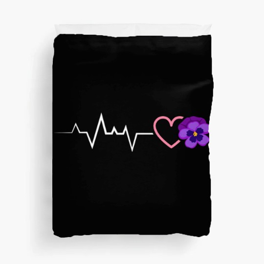 Lesbian Heartbeat Violet Flower Love Pride Duvet Covers