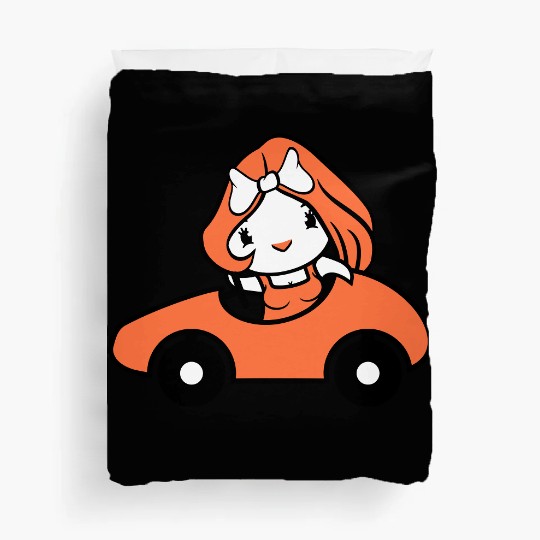Bird Lady Woman Female Car Driving Driver Duck Fun Duvet Covers