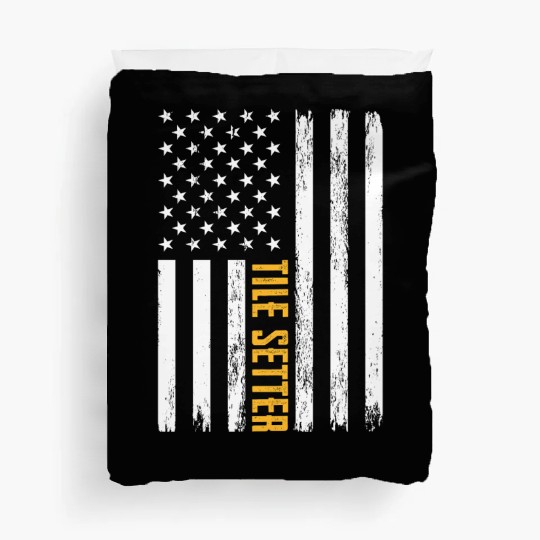 Tile Setter American Flag Patriotic Work Duvet Covers