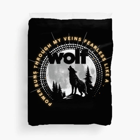 Fearless Wolf Full Moon Duvet Covers
