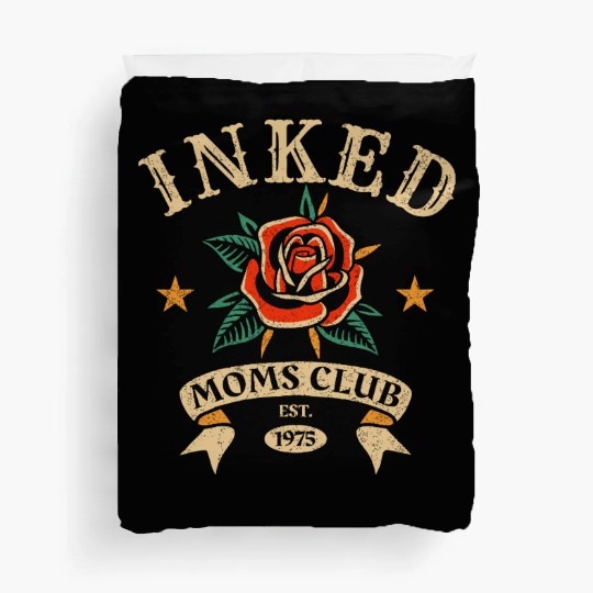Inked Moms Club – Tattoo Rose Emblem Duvet Covers