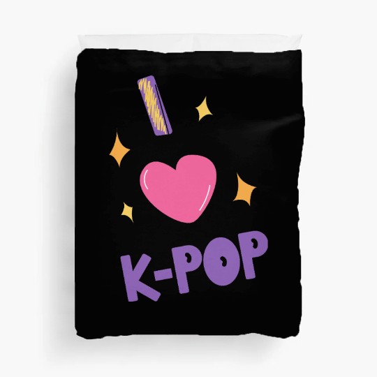 I Love K-Pop | Cute Korean Music Fan Aesthetic Des Duvet Covers
