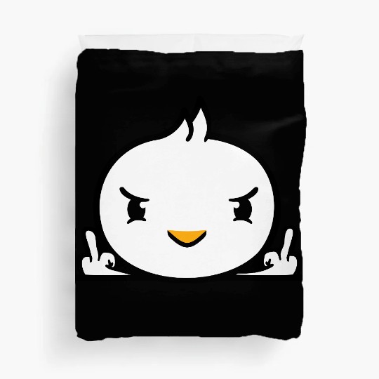 Bird Evil Middle Finger Show Bad Boy Behind Fence Duvet Covers