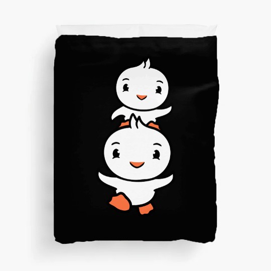 2 Ducks Dad Baby Child Piggyback Run Head Funny Duvet Covers