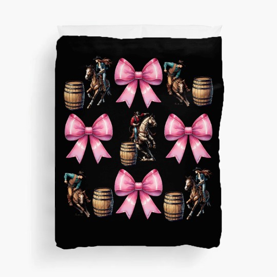 Coquette Bow Barrel Racer Barrel Racing Rodeo Mom Duvet Covers