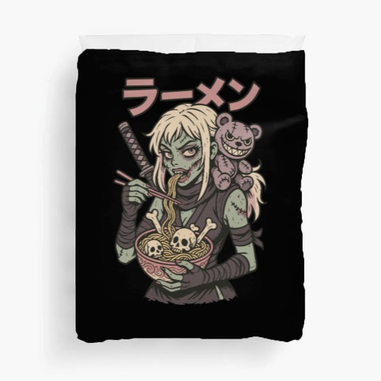 Zombie Ramen Anime Ninja Girl Japanese Horror Duvet Covers