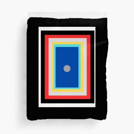 White Minimalist Line Doodles Creative Page Bor Duvet Covers
