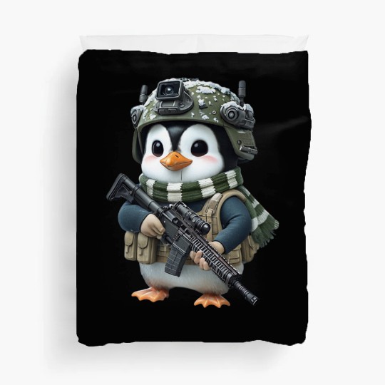 Penguin In Military Duvet Covers