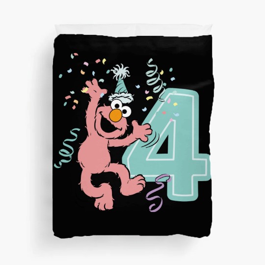 Sesame Street Birthday Design With Elmo 4 Years Duvet Covers