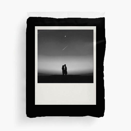 Starry Night Embrace Couple Polaroid Duvet Covers