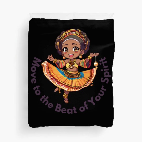 Chibi Afro Dancer – Spirit in Motion Duvet Covers