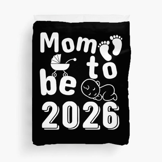 Mom To Be 2026 Baby Arrival Announcement Duvet Covers