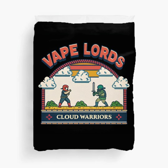 Vape Lords: Cloud Warriors Retro Game Duvet Covers